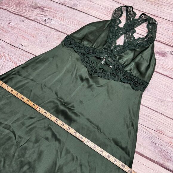 The Kooples Guipure Lace Trim Dress Emerald Green Silk Size 3 = US Large NEW - Picture 6 of 10